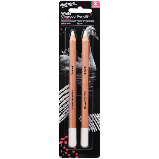 Mont Marte Charcoal Pencils - White Large Hex 2pc