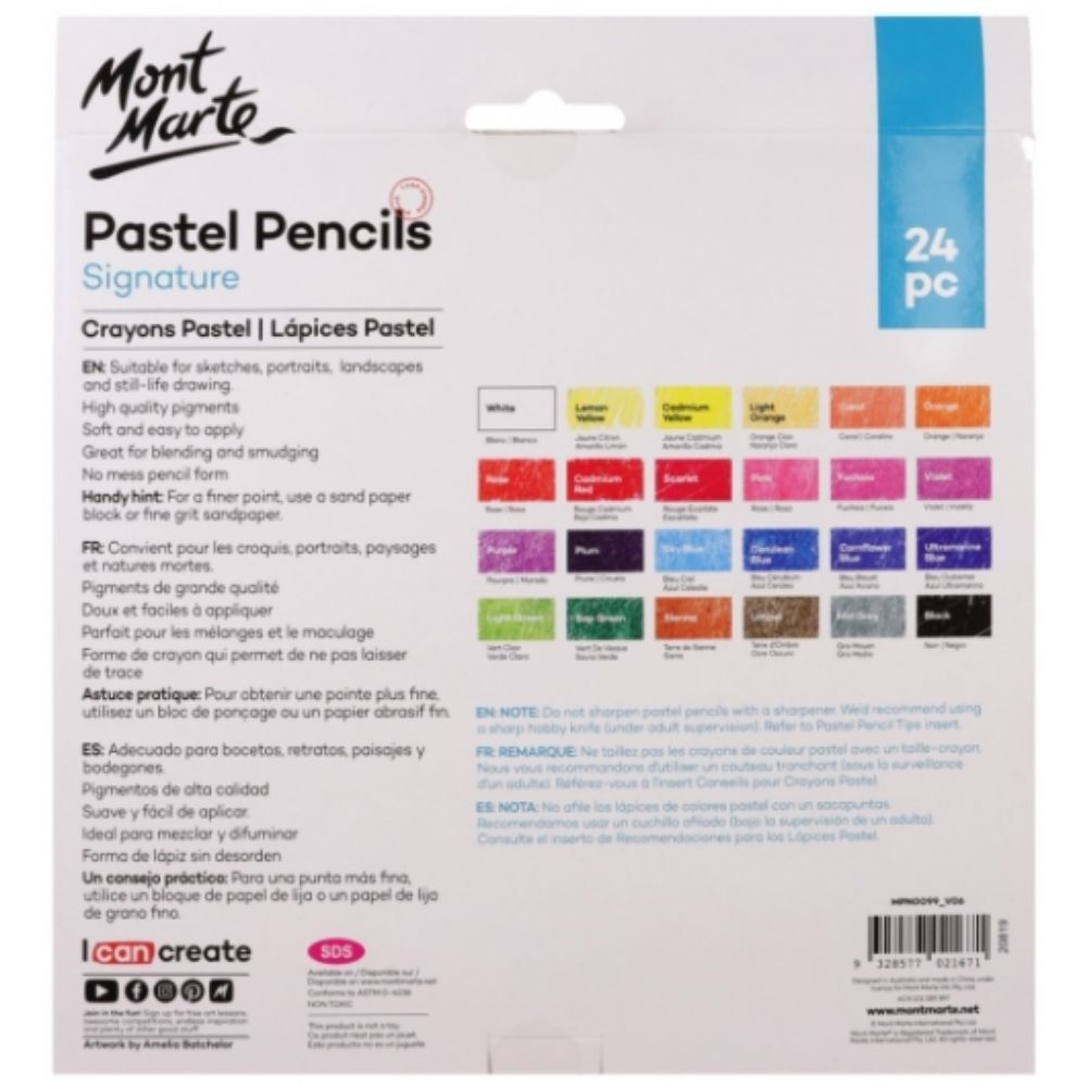 Mont Marte Pastel Pencils 24pc