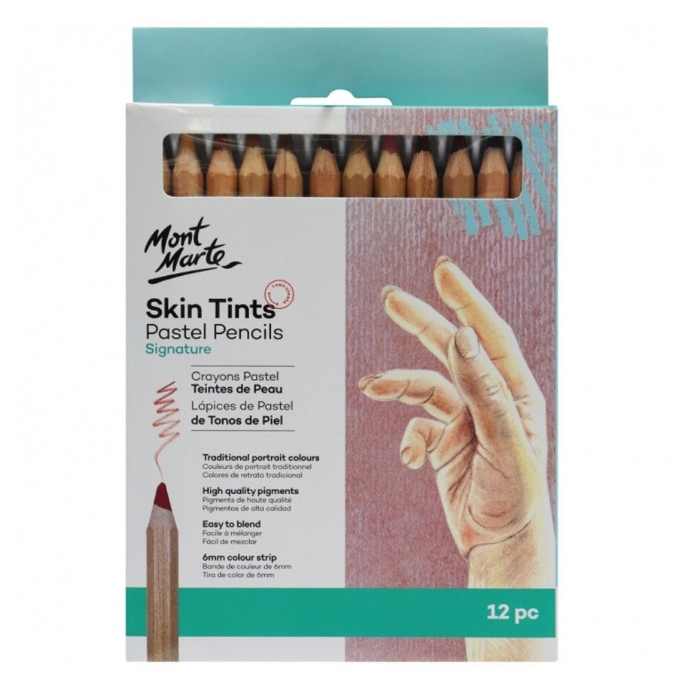 Mont Marte Pastel Pencils - Skin Tints 12pc