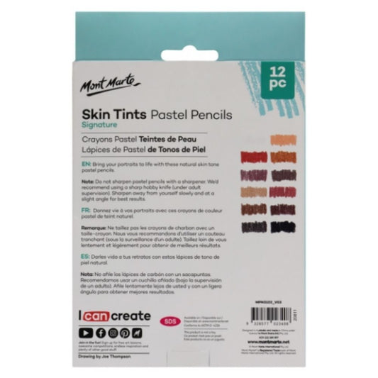 Mont Marte Pastel Pencils - Skin Tints 12pc