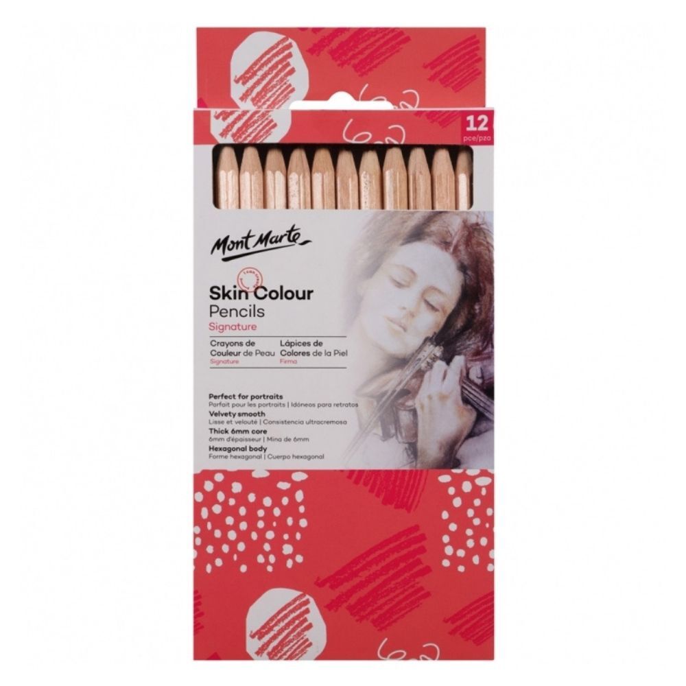 Mont Marte Coloured Pencils - Skin Tones 12pc