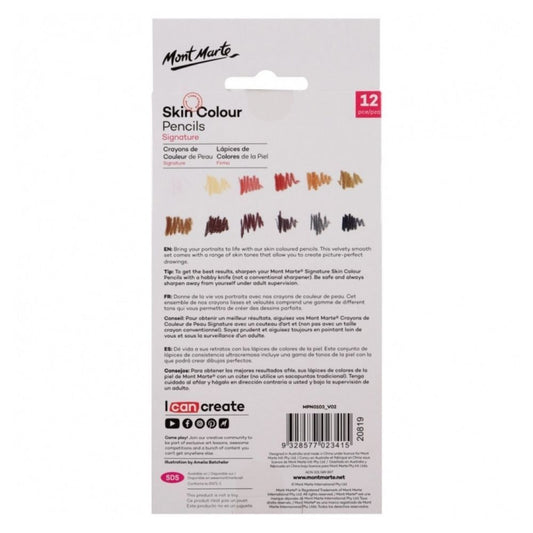 Mont Marte Coloured Pencils - Skin Tones 12pc
