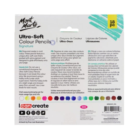 Mont Marte Ultra-Soft Colour Pencils 18pc