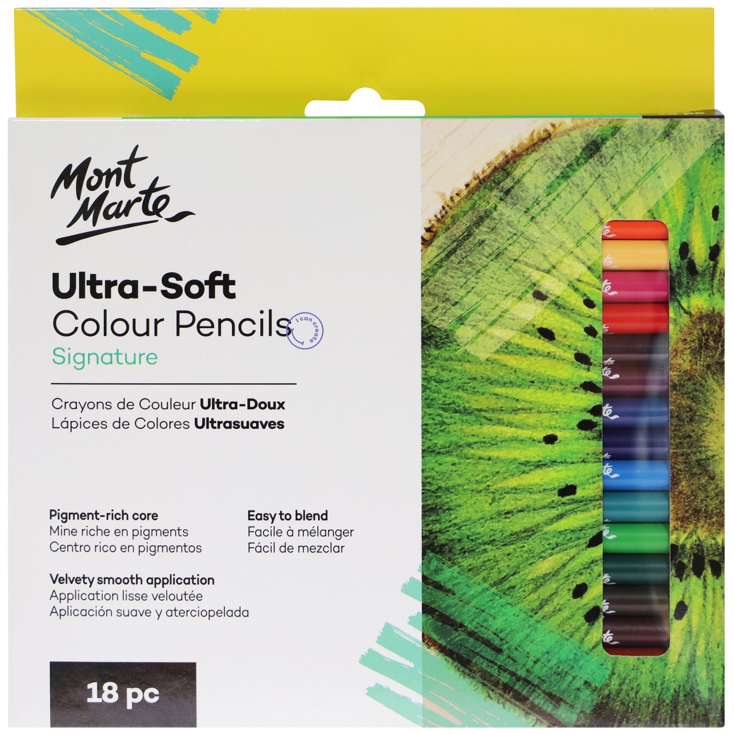 Mont Marte Ultra-Soft Colour Pencils 18pc