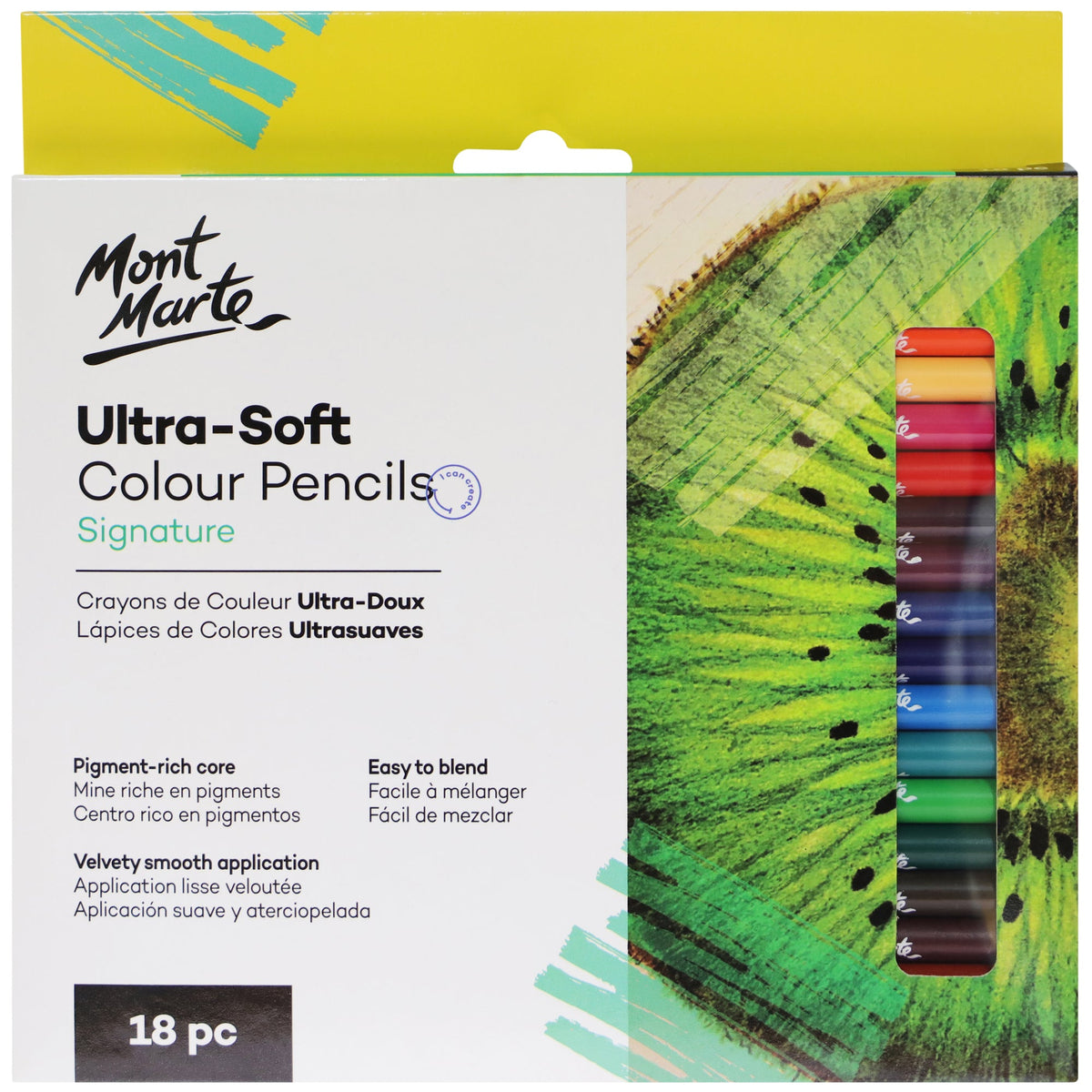 Mont Marte Ultra-Soft Colour Pencils 18pc