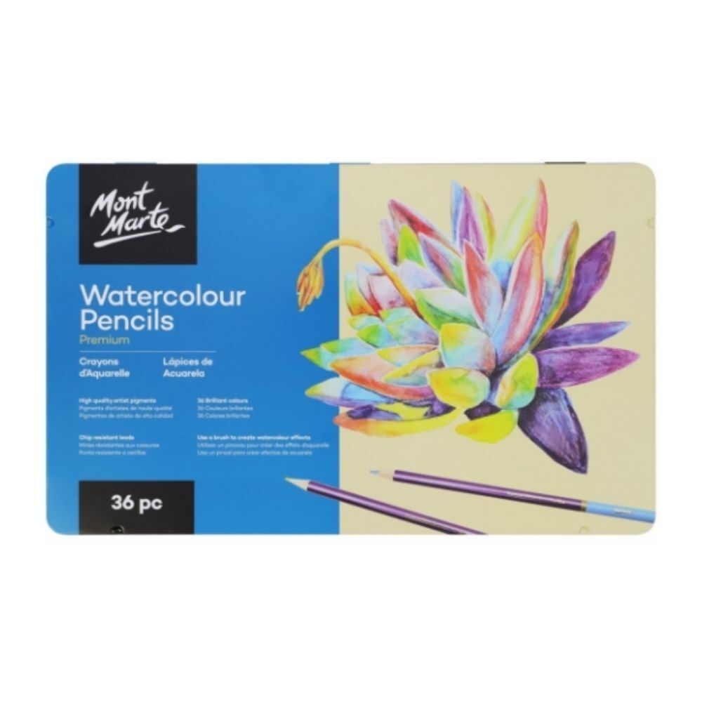 Mont Marte Premium Pencil Set - Watercolour Pencils Tin 36pc