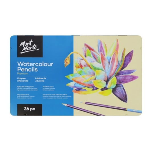 Mont Marte Premium Pencil Set - Watercolour Pencils Tin 36pc