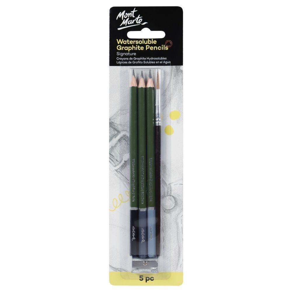 Mont Marte Signature Pencil Set - Watersoluble Graphite 5pc