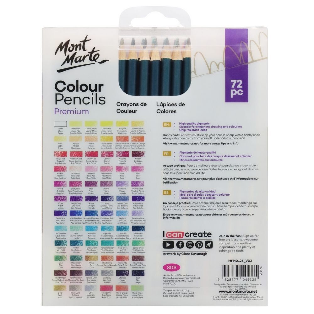 Mont Marte Premium Pencil Set - Colour Pencils 72pc