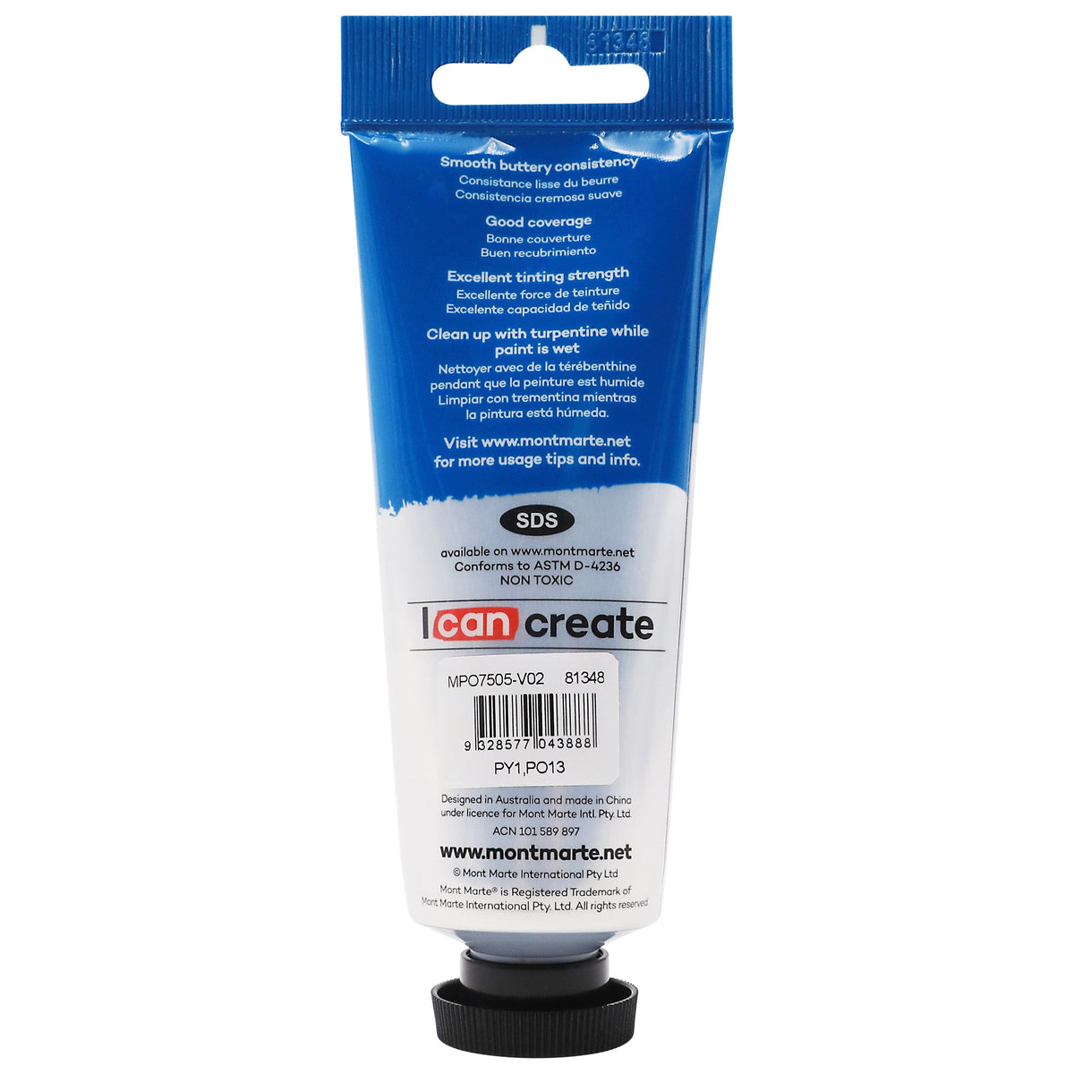 Mont Marte Oil Paint 75ml Tube - Yellow Deep