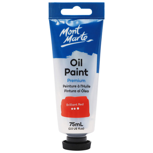 Mont Marte Oil Paint 75ml Tube- Brilliant Red