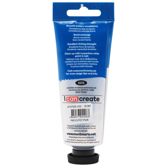 Mont Marte Oil Paint 75ml Tube- Turquoise