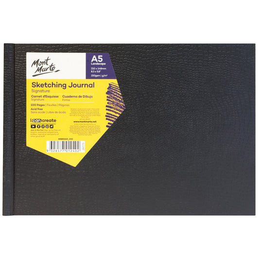 Mont Marte Sketching Journal Croc Finish A5 Landscape 150gsm 100 Sheet