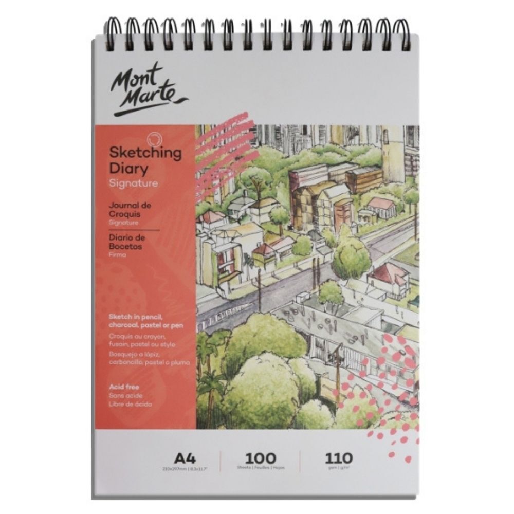 Mont Marte Jumbo Sketching Diary A4 110gsm 100 Sht