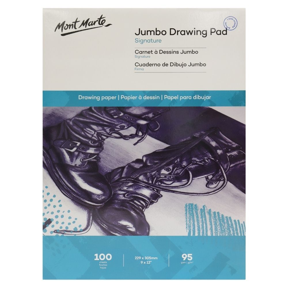 Mont Marte Jumbo Drawing Pad 22.9 x 30.5 cm 95gsm 100 Sheet