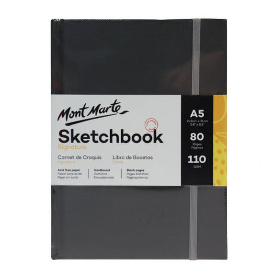 Mont Marte Signature Sketch Book - Hardbound A5 110gsm 80 Sheet