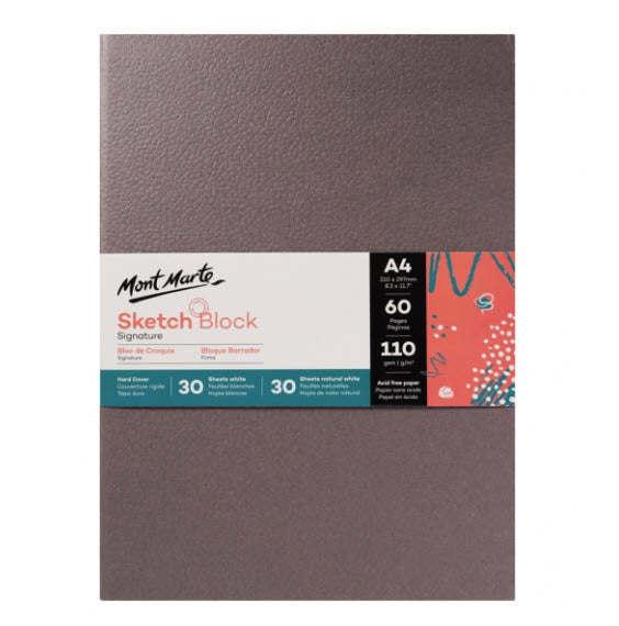 Mont Marte Signature Sketch Block Hard Cover A4 60 Sheets