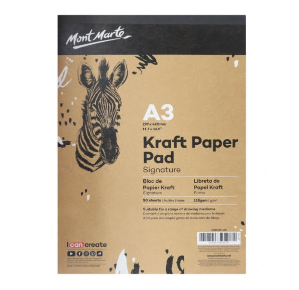 Mont Marte Signature Kraft Paper Pad A3 115gsm 50 Sheet
