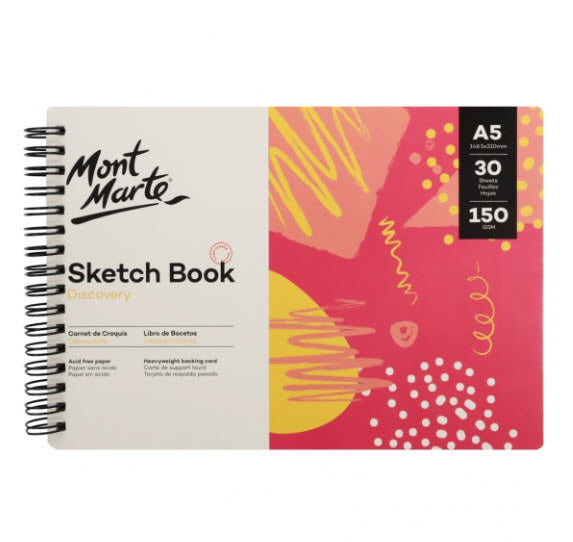 Mont Marte Discovery Sketch Book Spiral Bound A5 150gsm 30 Sheet
