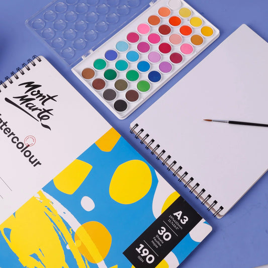 Mont Marte Discovery Watercolour Book Spiral Bound A4 190gsm