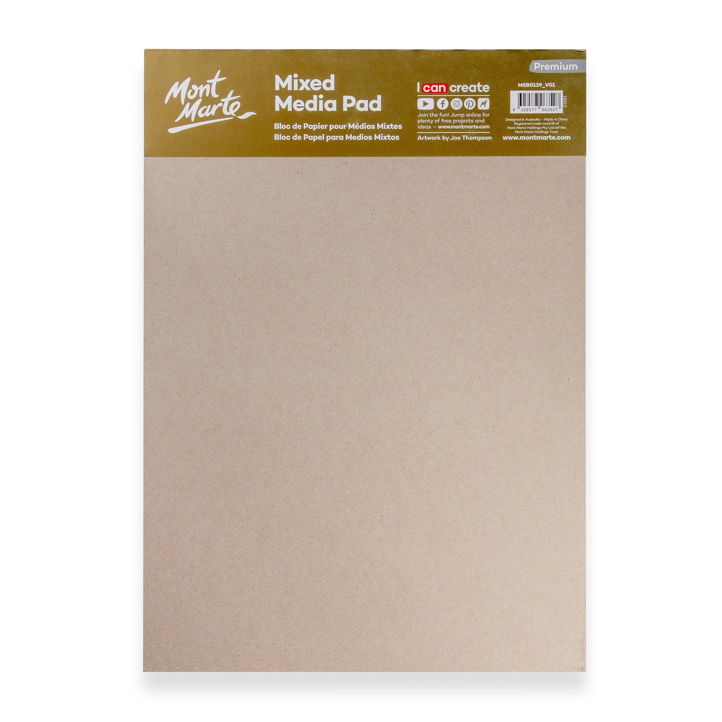 Mont Marte Mixed Media Pad 300gsm A3 15 Sheets