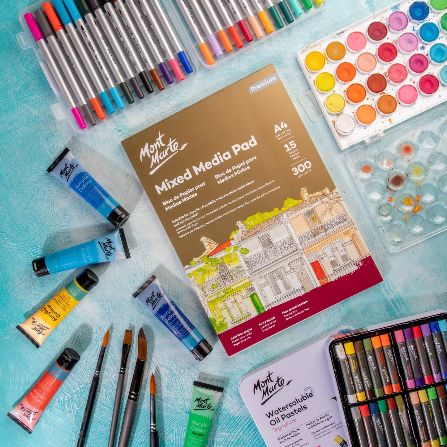 Mont Marte Mixed Media Pad 300gsm A4 15 Sheets