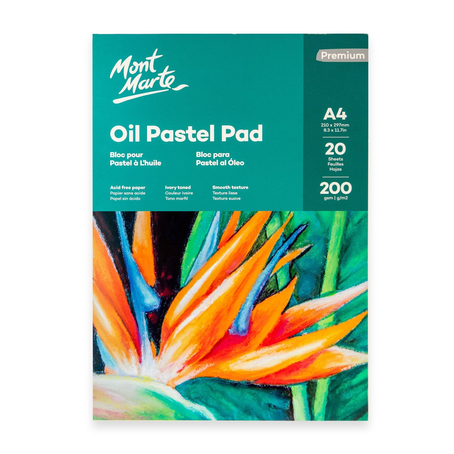 Mont Marte Premium Oil Pastel Pad 200gsm A4 20 Sheets
