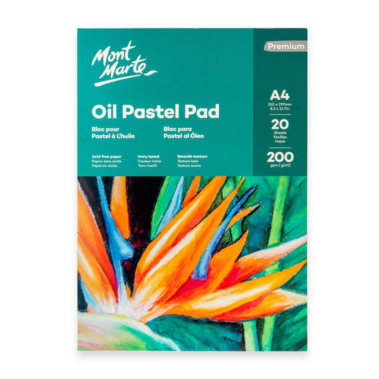 Mont Marte Premium Oil Pastel Pad 200gsm A4 20 Sheets