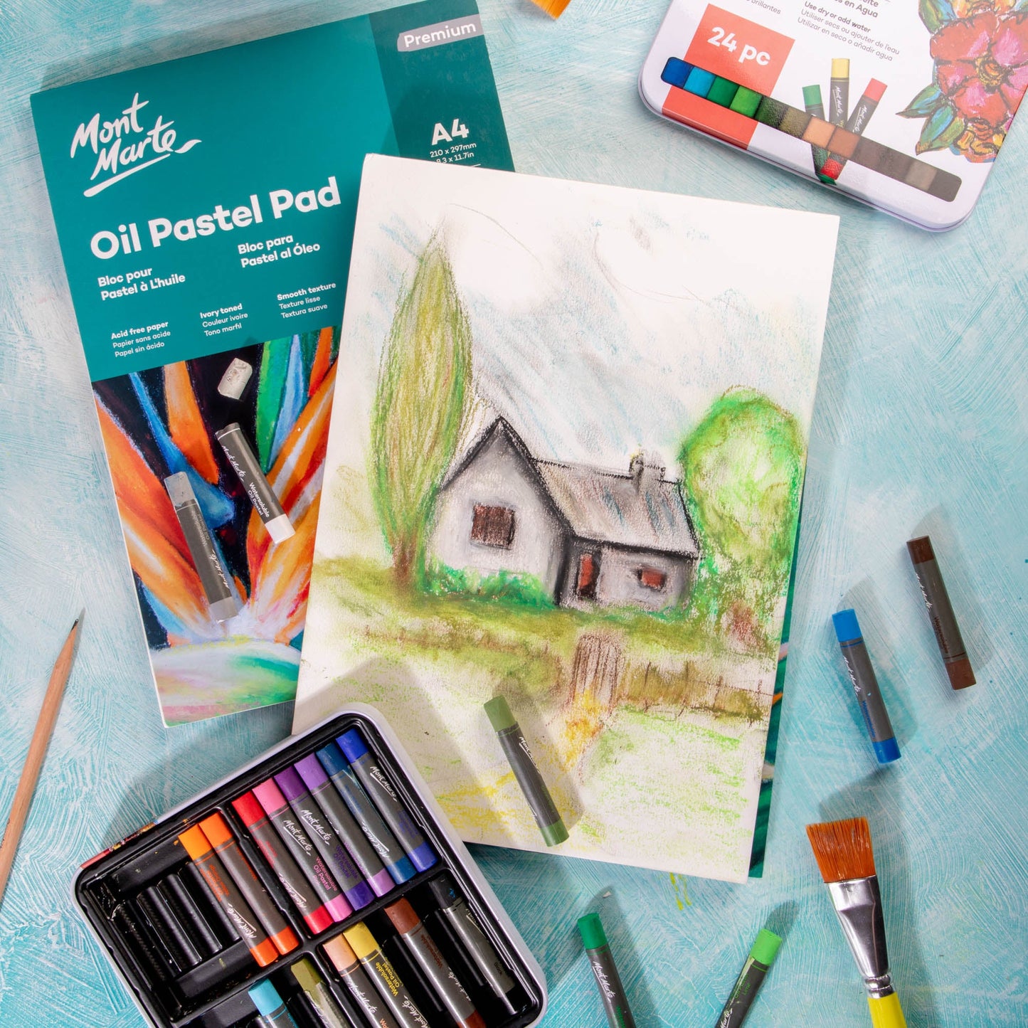 Mont Marte Premium Oil Pastel Pad 200gsm A4 20 Sheets