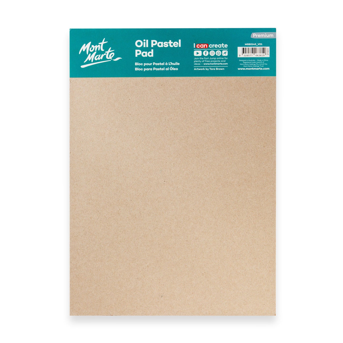 Mont Marte Premium Oil Pastel Pad 200gsm A4 20 Sheets