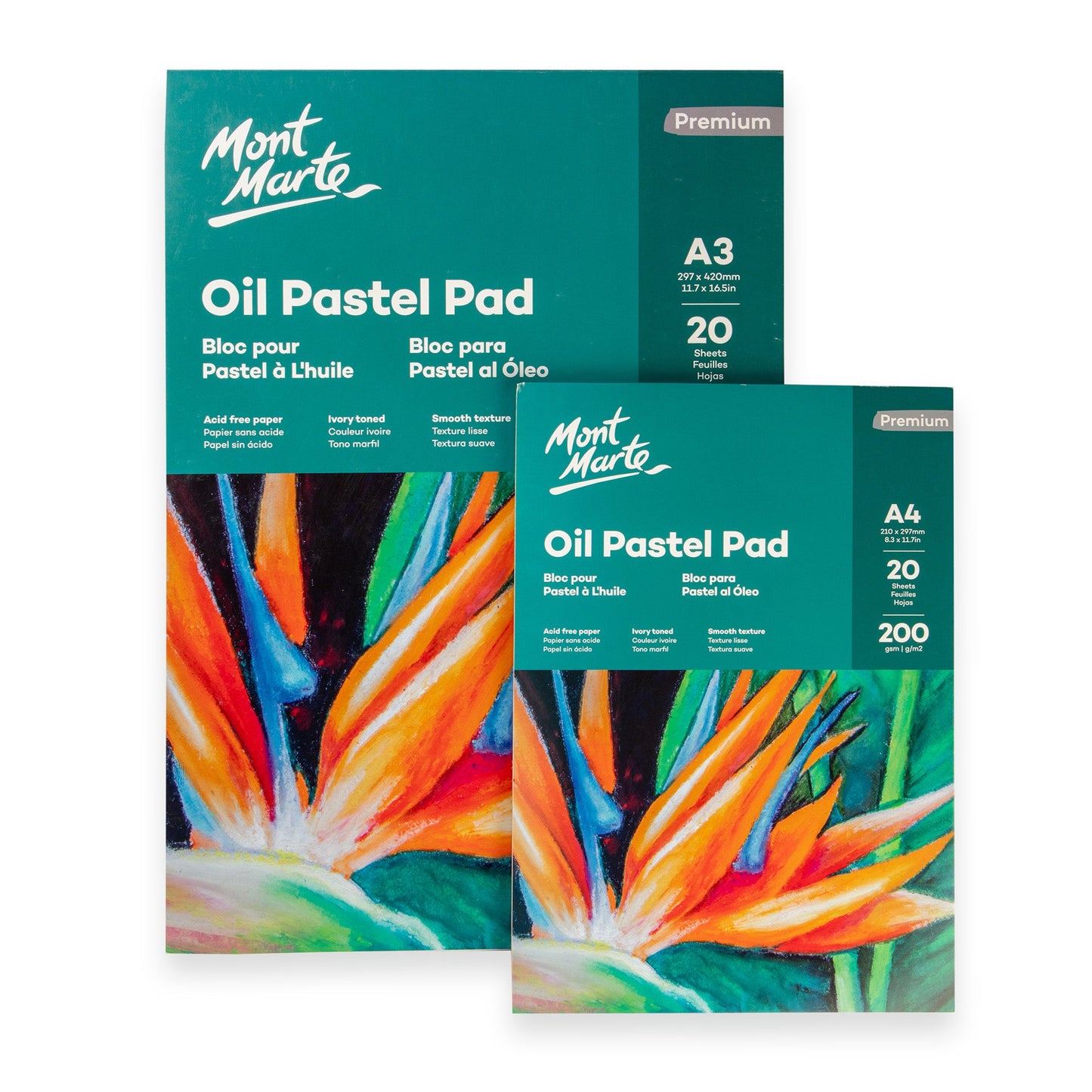 Mont Marte Premium Oil Pastel Pad 200gsm A4 20 Sheets