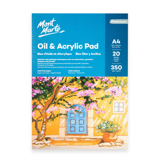 Mont Marte Oil & Acrylic Pad 350gsm A4 20 Sheets
