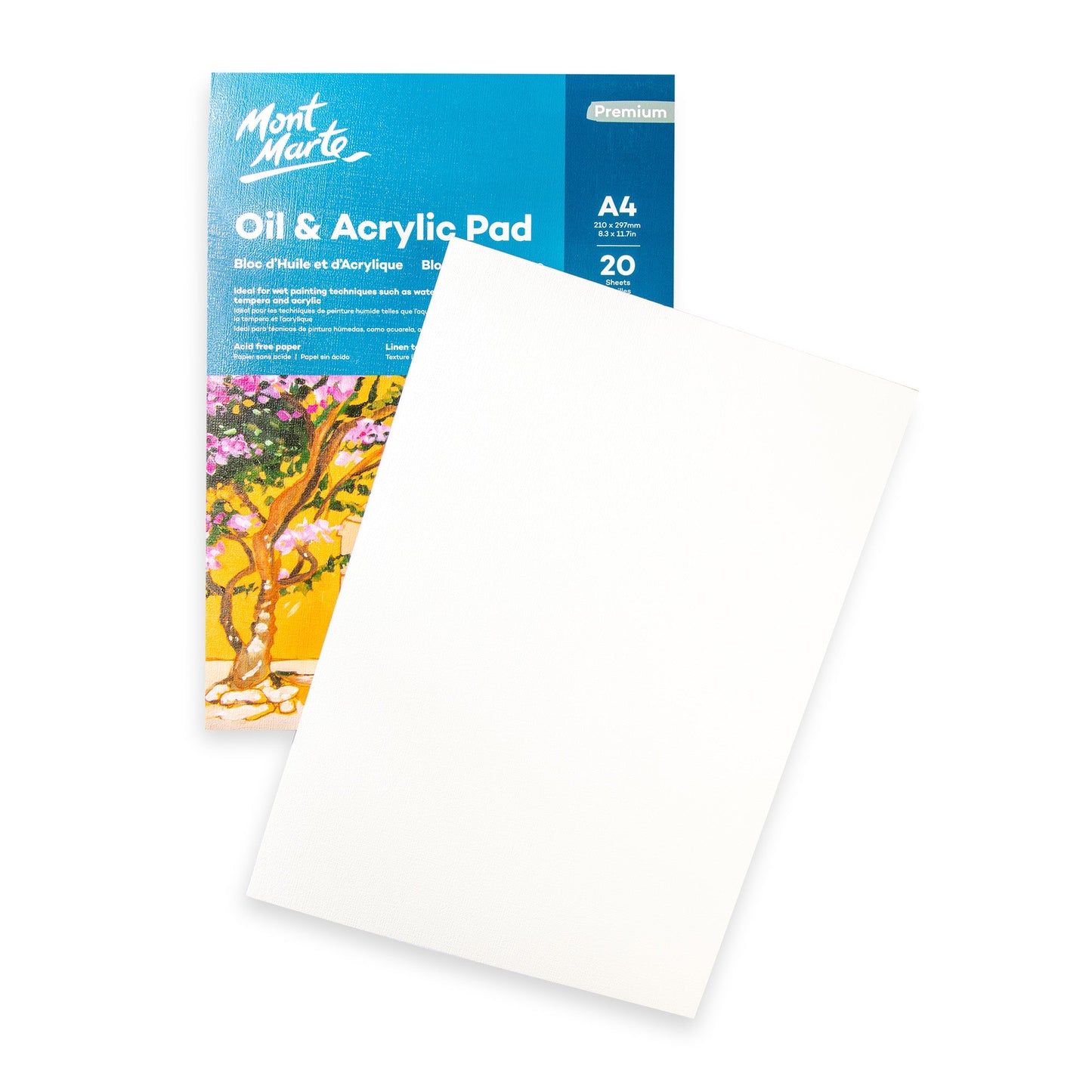 Mont Marte Oil & Acrylic Pad 350gsm A4 20 Sheets