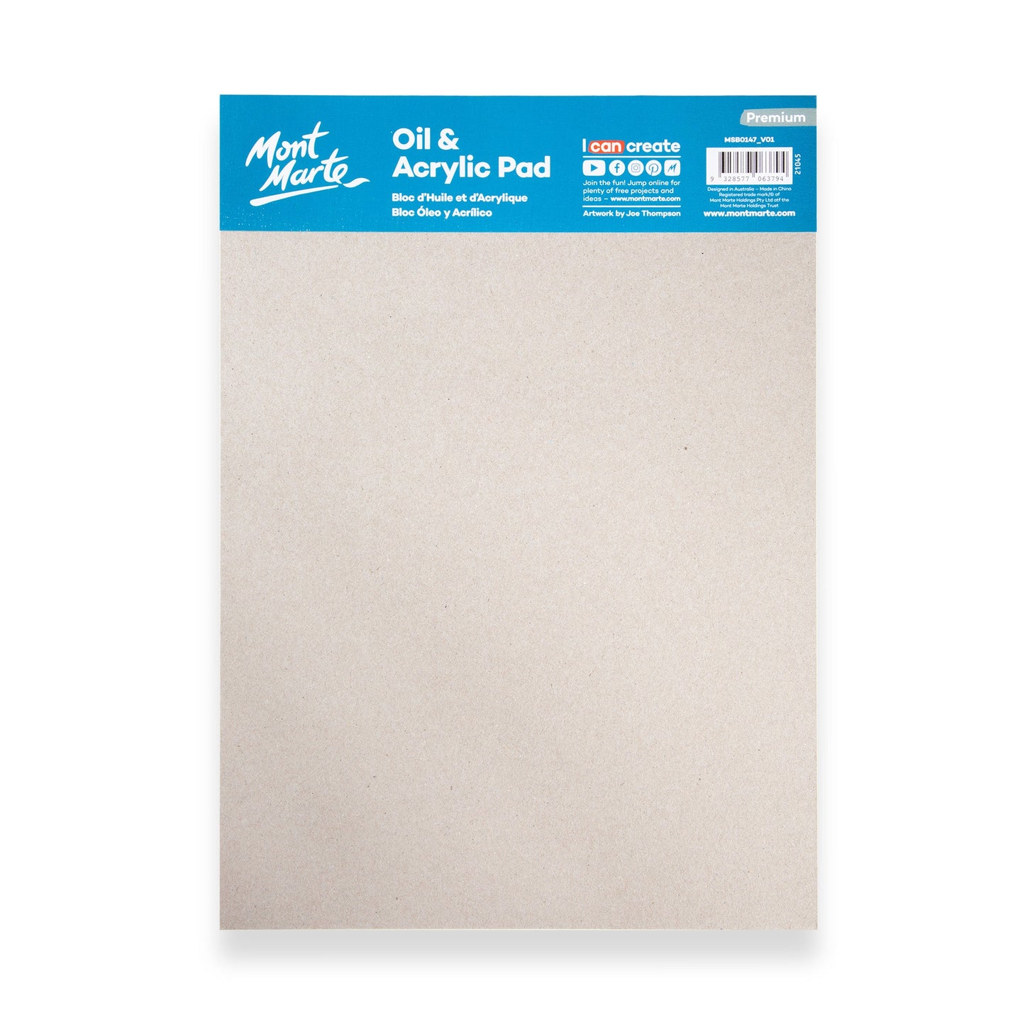 Mont Marte Oil & Acrylic Pad 350gsm A4 20 Sheets
