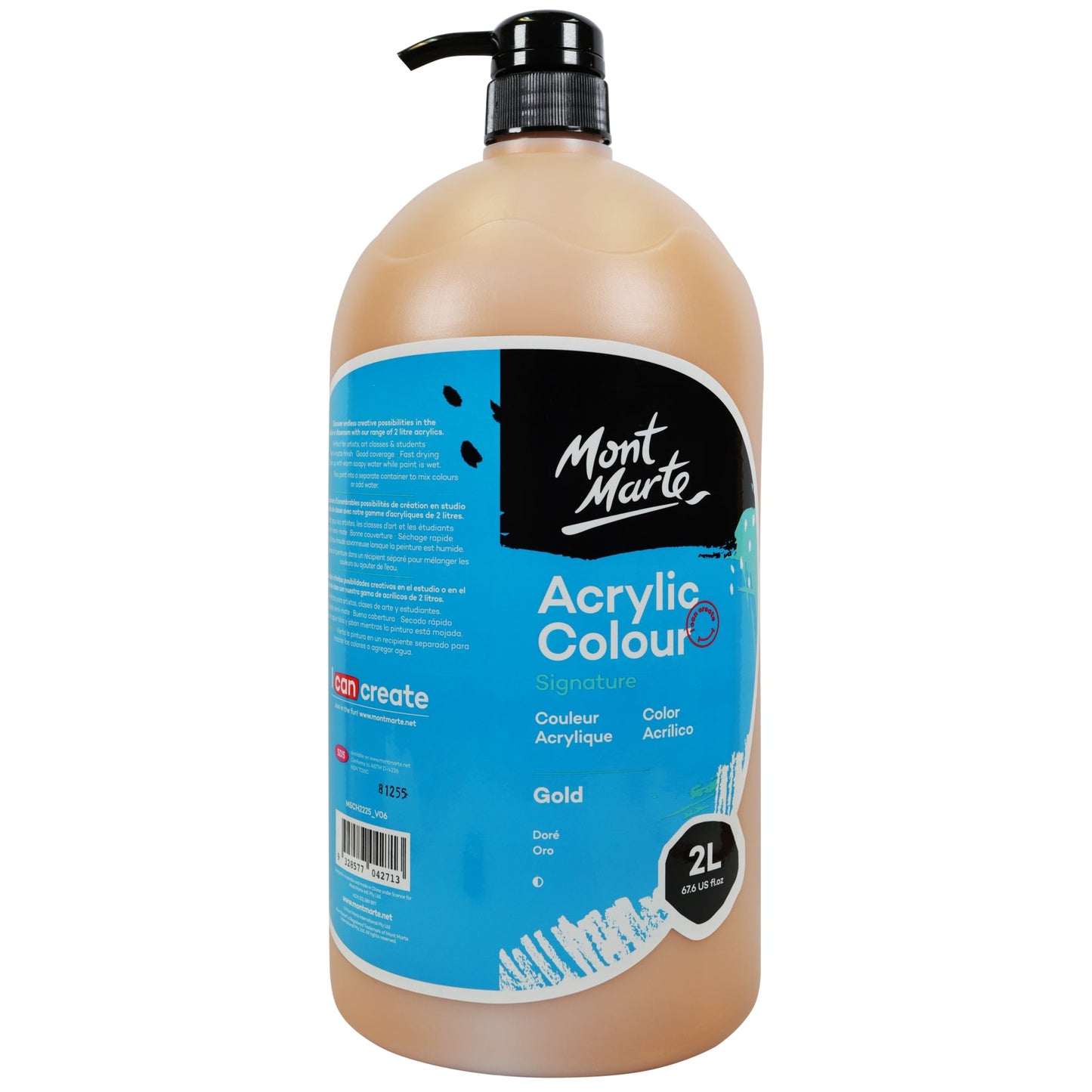 Mont Marte Signature Acrylic Paint 2 Litre Bottle - Gold