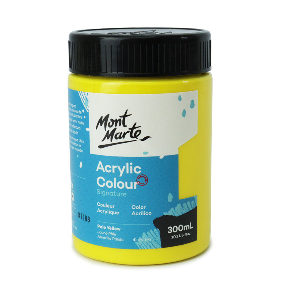 xx Mont Marte Signature Acrylic Paint 300ml Pot - Pale Yellow