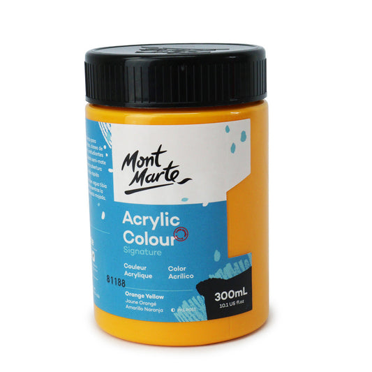 xx Mont Marte Signature Acrylic Paint 300ml Pot - Orange Yellow