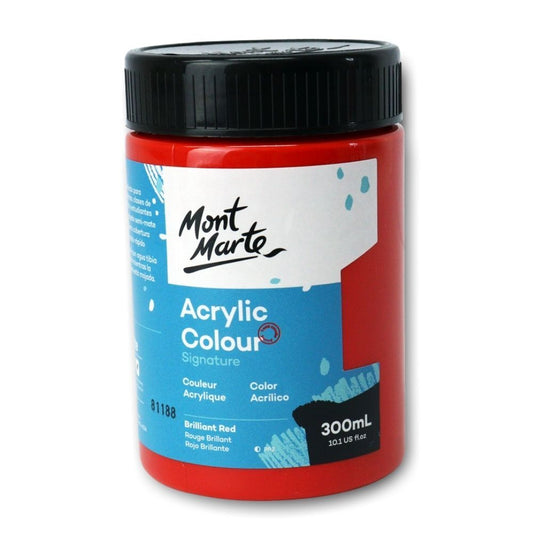 xx Mont Marte Signature Acrylic Paint 300ml Pot - Brilliant Red