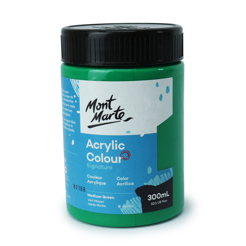 Mont Marte Signature Acrylic Paint 300ml Pot - Mid Green