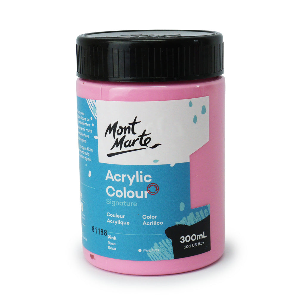 Mont Marte Signature Acrylic Paint 300ml Pot - Pink