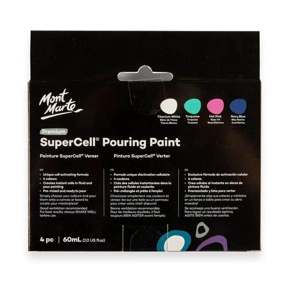 Mont Marte Supercell Pouring Paint- Pk4 Tropical Ocean