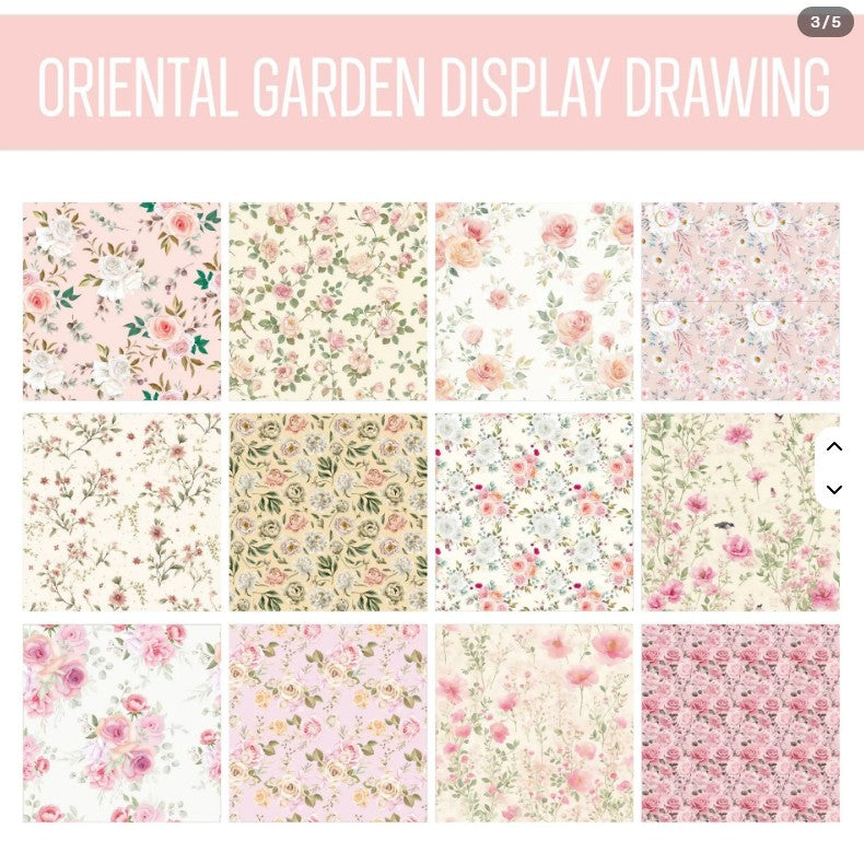 6x6" Oriental Garden Background Paper Pk12