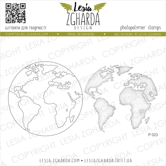 Lesia Zgharda Stamp Set "Earth Globe"