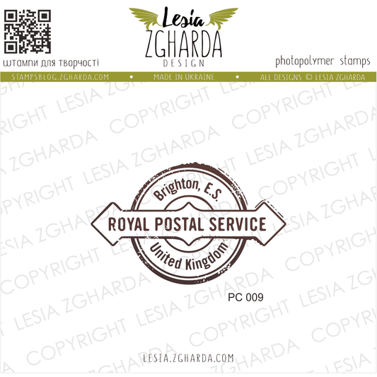 Lesia Zgharda Stamp Set "Vintage Brighton Postmark"