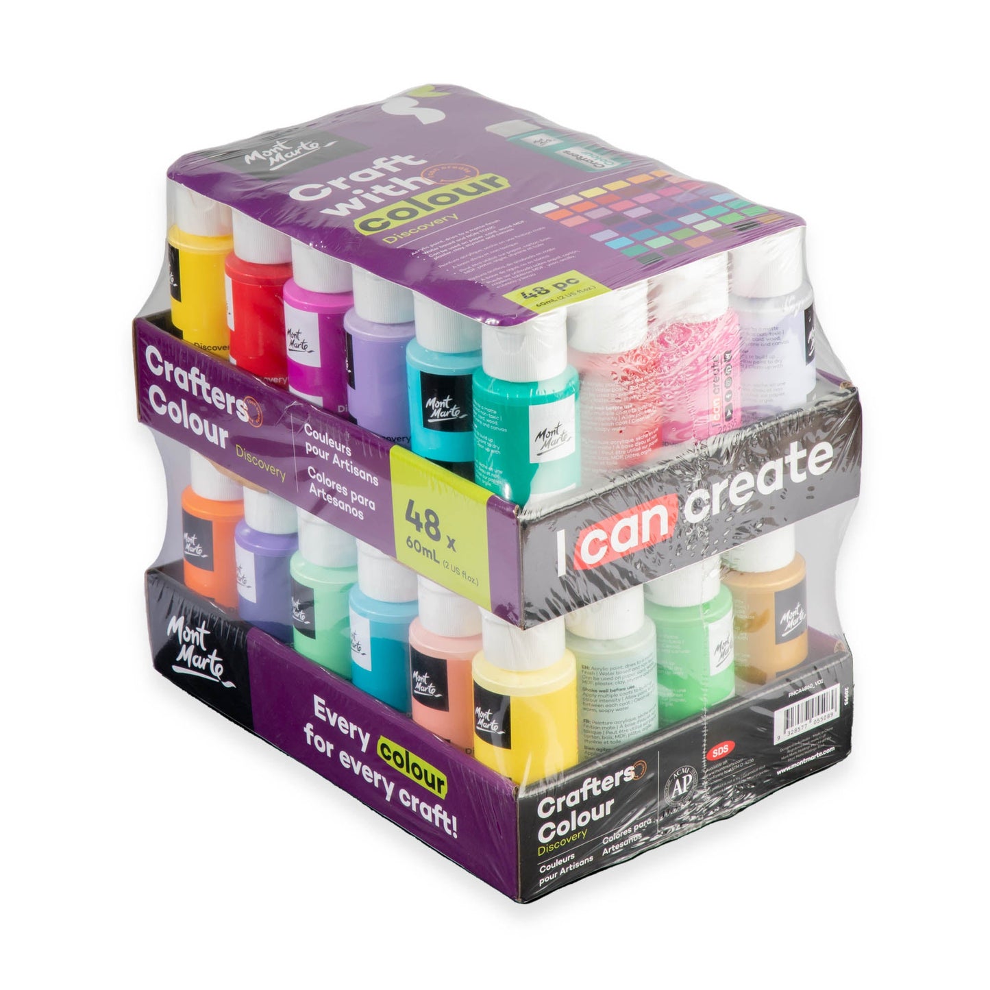 Mont Marte Discovery Crafters Acrylic Paint Set 48pc x 60ml