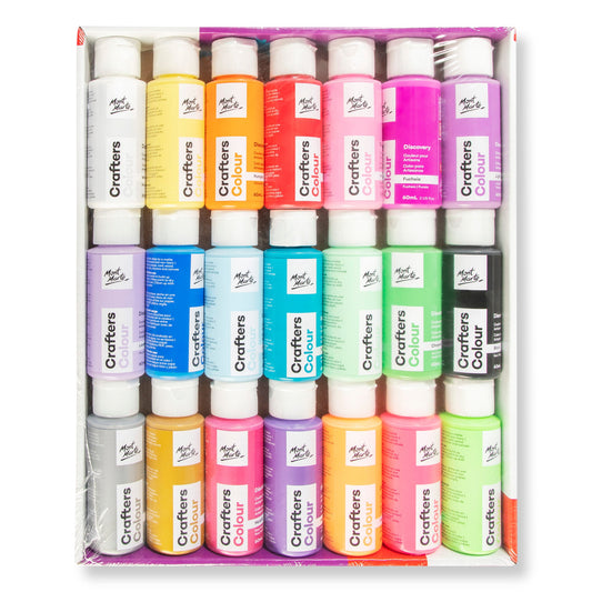 Mont Marte Discovery Crafters Colour Acrylic Paint Set 21pc x 60ml