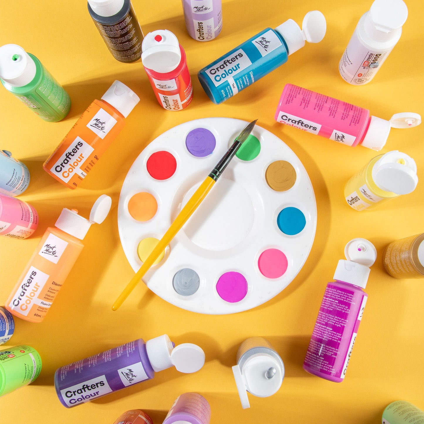 Mont Marte Discovery Crafters Colour Acrylic Paint Set 21pc x 60ml