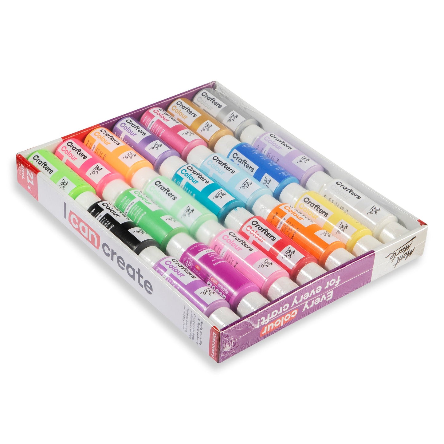 Mont Marte Discovery Crafters Colour Acrylic Paint Set 21pc x 60ml