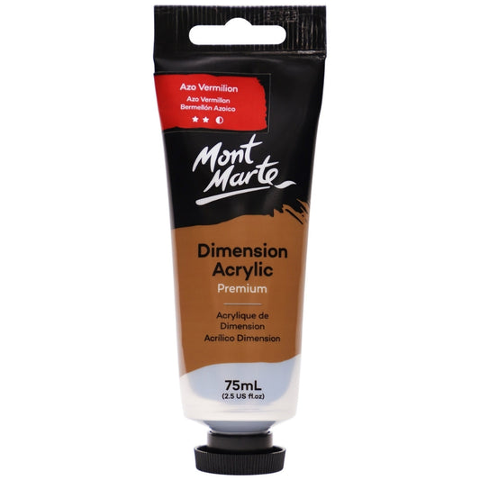 Mont Marte Dimension Acrylic Paint 75ml Tube - Azo Vermillion