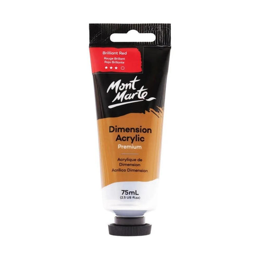 Mont Marte Dimension Acrylic Paint 75ml Tube - Brilliant Red